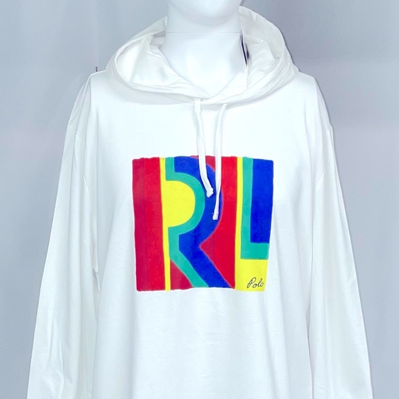 New Large Polo Ralph Lauren Graphic Spellout Light Hoodie - Picture 2 of 5